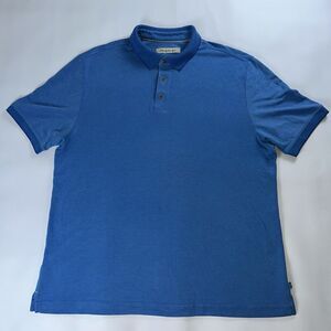 Tommy Bahama Men's Modal Polyester Textured Polo Shirt Blue Lightweight XL